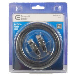 Commercial Electric 7 ft CAT6 Patch Cord Black - 1000 015 607 NEW